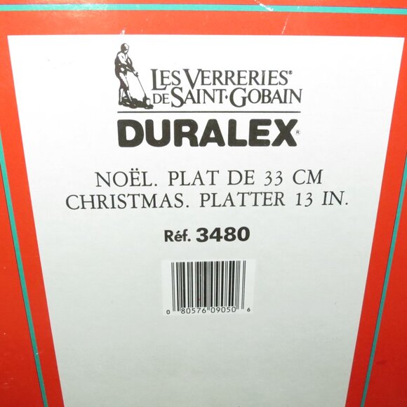 Duralex Christmas Tree Teddy Bear Presents Glass Platter 13" #3480 France - Picture 10 of 11